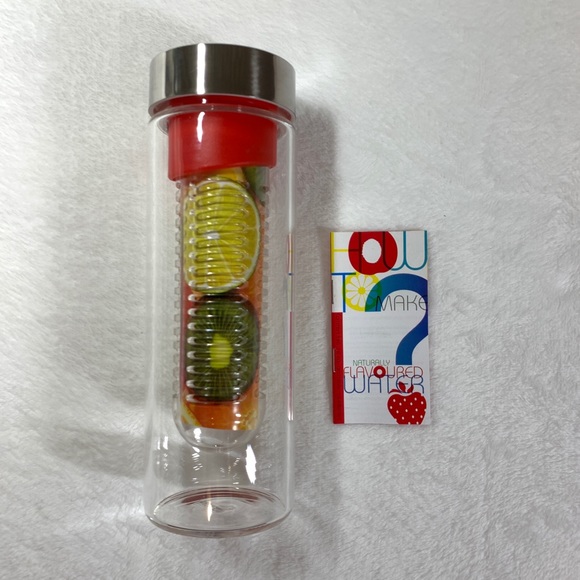 NIB Asobu Glass Water Bottle With Fruit Infuser Exercise Fitness Healthy - Picture 4 of 12